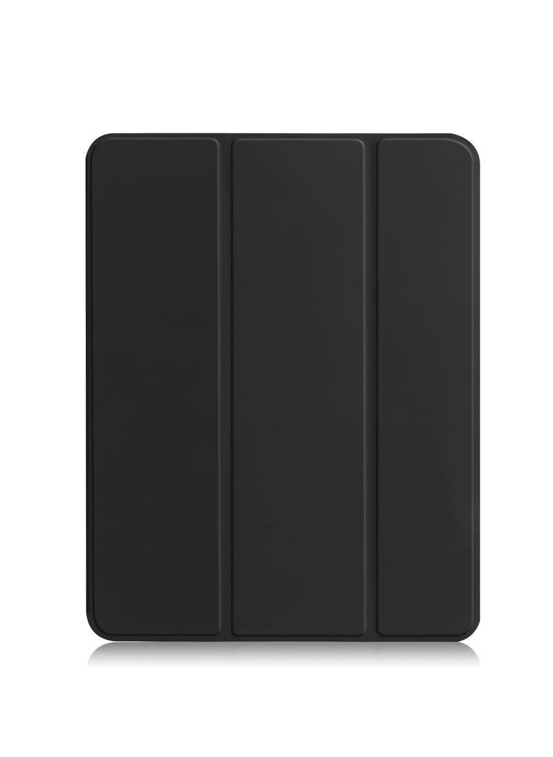 Sleek Black Slim Case with Pen Holder for OnePlus Pad 11.6" and Oppo Pad 2, Transparent Trifold Hard Shell Cover