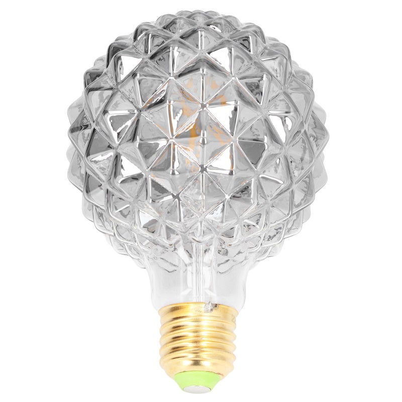 G95 Vintage Light Bulb 4W 2700K Smoke Gray Pineapple Shape - Energy Saving Double Spiral Retro Light Bulb for Home Living Room Dining Room Party Decor Lighting - Image 3