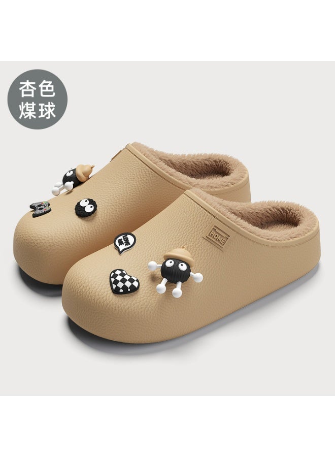 Eva waterproof cotton slippers - indoor home furnishing, warm and plush, suitable for winter, anti-slip cotton slippers