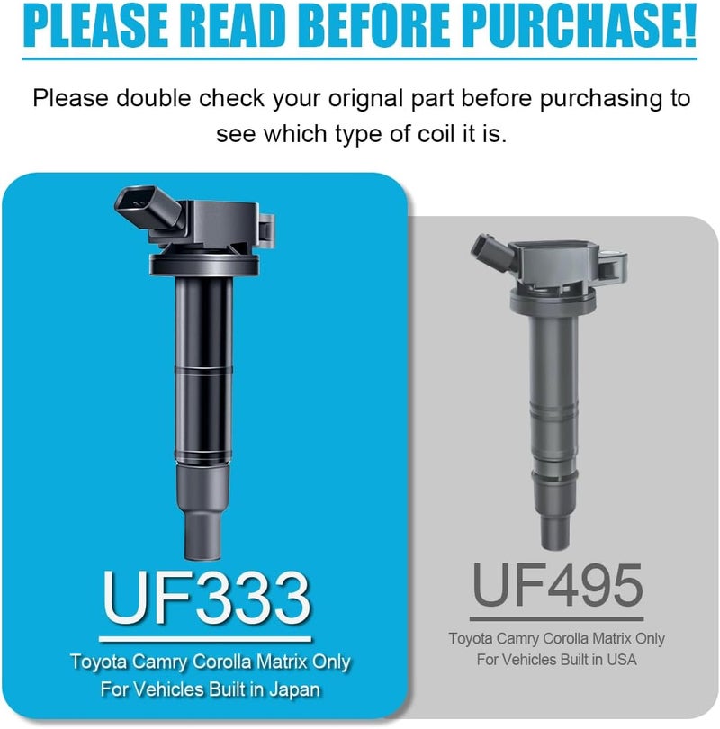 Micro Set of 4 Ignition Coil UF333 & Iridium Spark Plug 7092 for Toyota and Lexus Vehicles - Image 2