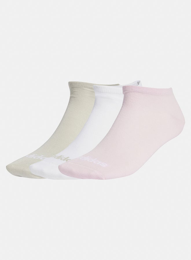 Adidas thin linear 3 pair pack unisex no show socks  - Image 1