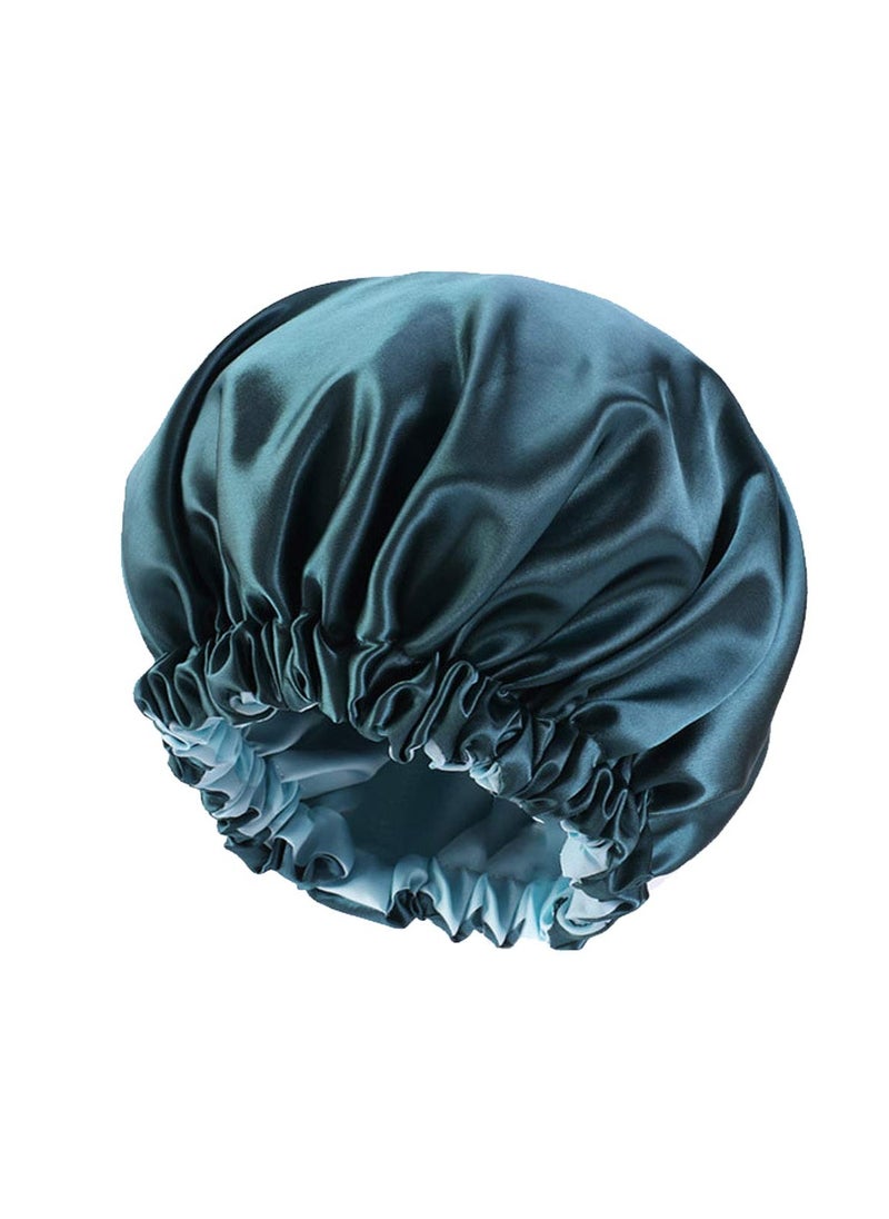 Edoneery - Satin Bonnet Silk Bonnet Hair Bonnet for Sleeping-Slouchy Beanie Hat Satin Sleep Cap for Women's Natural & Curly Hair(Blue Zircon) - Image 1