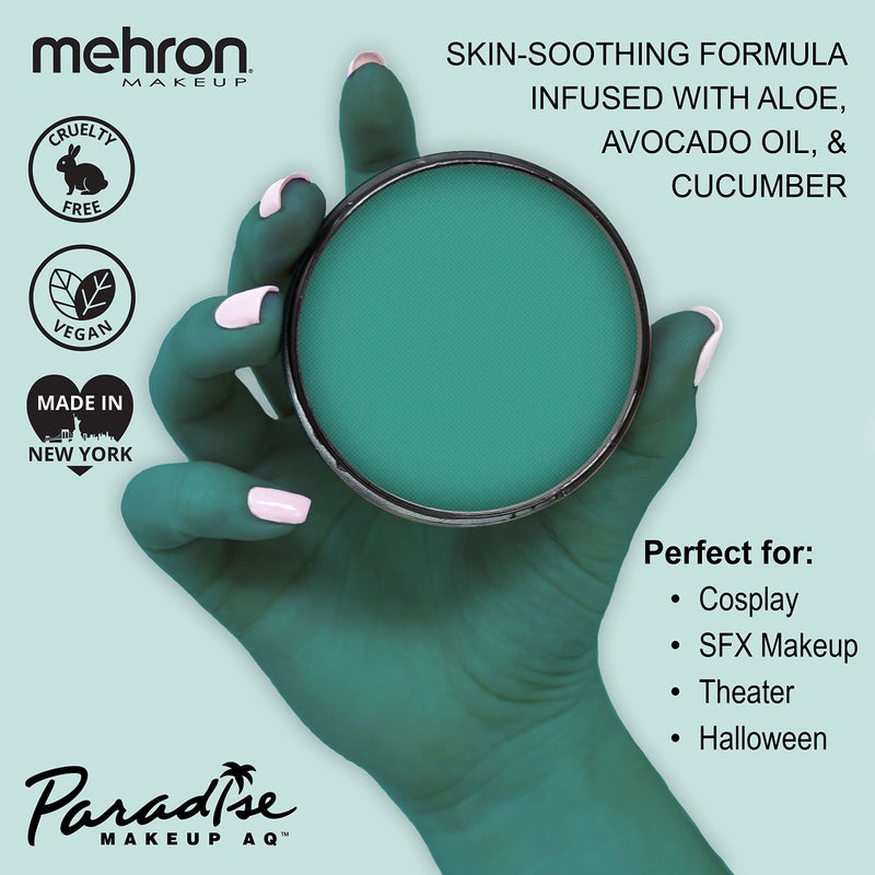 Mehron Makeup Paradise Makeup AQ Pro Size | Stage & Screen Performance, Face & Body Painting, Beauty, Cosplay, and Halloween | Water Activated Face Paint, Body Paint 1.4 oz (40 g) - Deep Sea - Image 2
