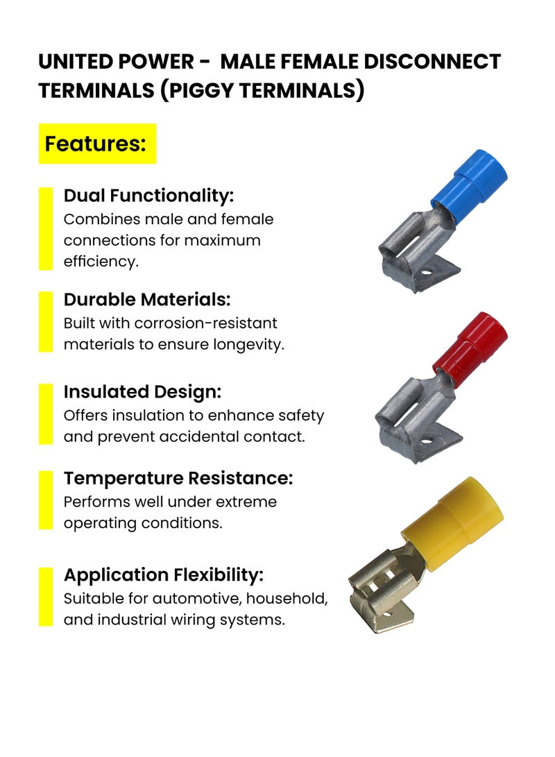يونايتد باور أطراف فصل ذكر وأنثى، موصلات سريعة الفصل معزولة بالكامل - Image 3