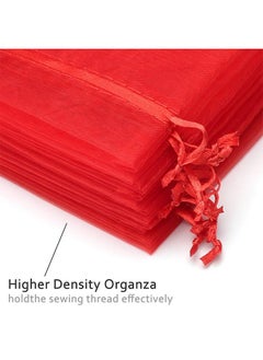 Akstore 100Pcs 4X6Inch (10X15Cm) Drawstring Organza Jewelry Favor Pouches Wedding Party Festival Gift Bags Candy Bags (Red)  - Image 3