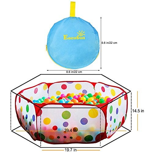 EocuSun Kids Ball Pit Large Pop Up Toddler Ball Pits Tent for Toddlers Girls Boys for Indoor Outdoor Baby Playpen w/Zipper Storage Bag, Balls Not Included (ARed) - Image 3