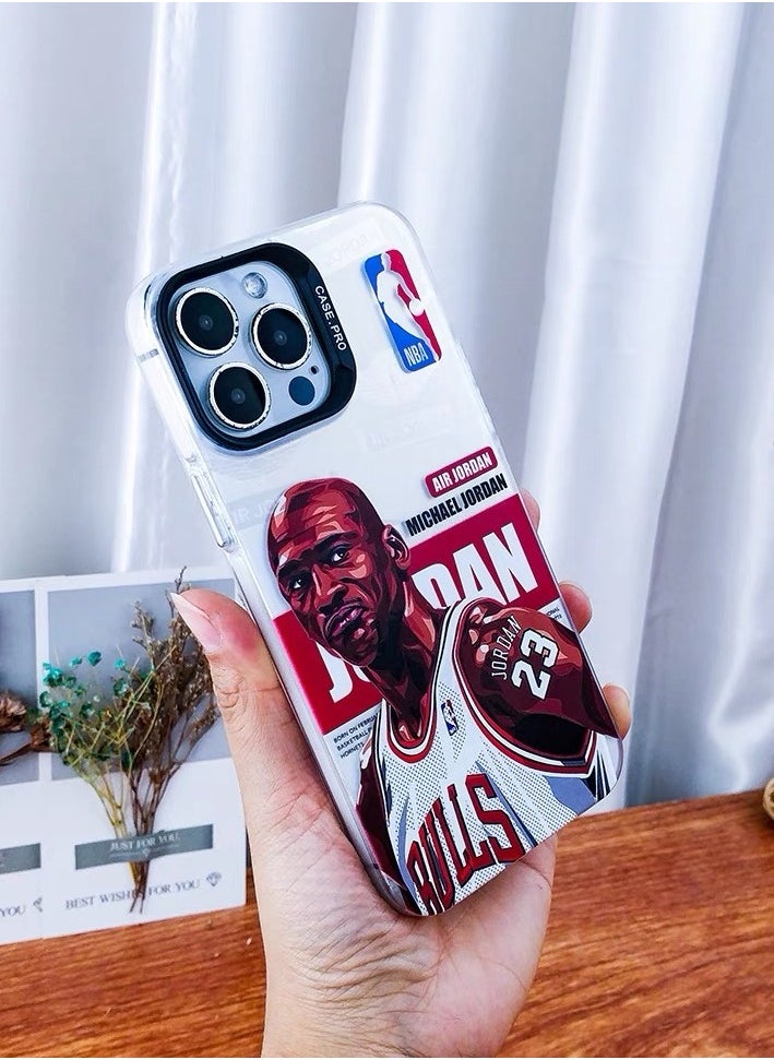 Color Fans - Case for iPhone 15 Pro 6.1 inch with Michael Jordan Pattern Shell - Image 1