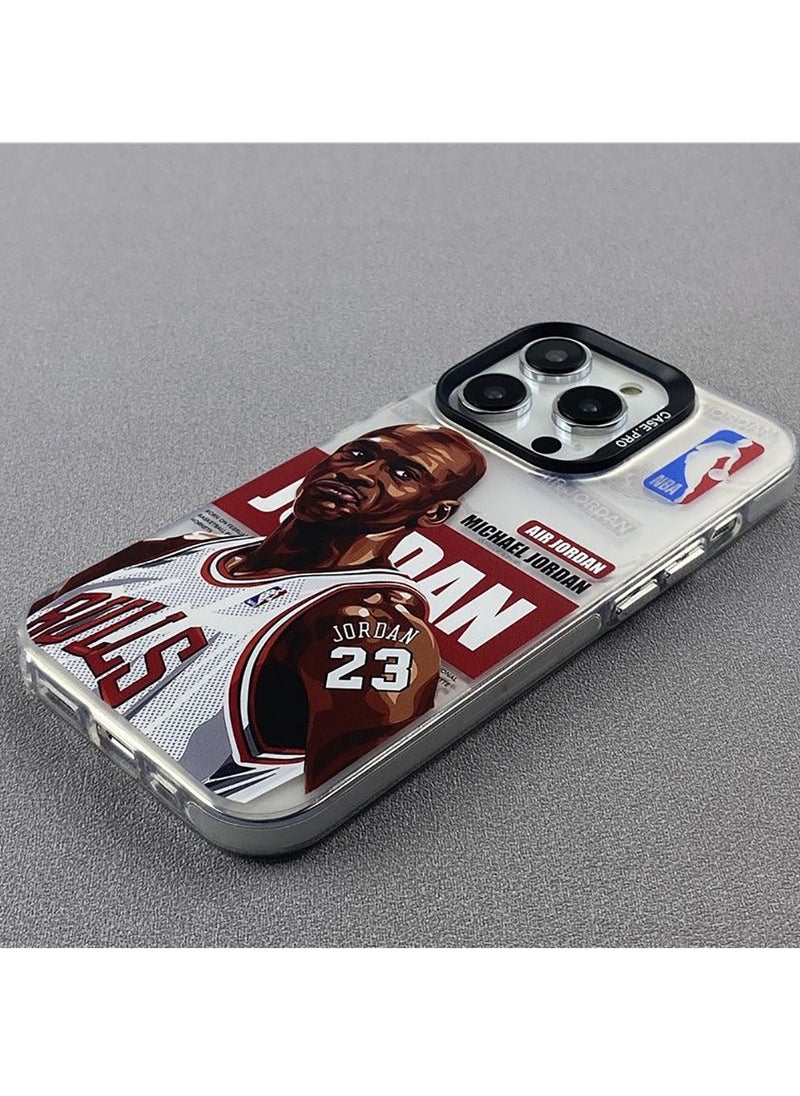 Color Fans - Case for iPhone 15 Pro 6.1 inch with Michael Jordan Pattern Shell - Image 1