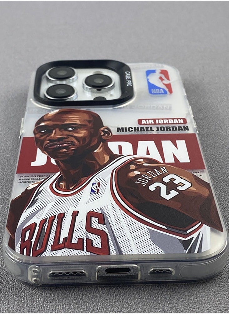 Color Fans - Case for iPhone 15 Pro 6.1 inch with Michael Jordan Pattern Shell - Image 1