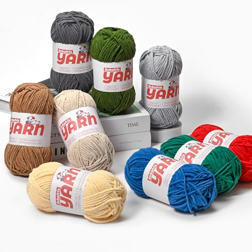 Sekafris Plush Chunky Chenille Yarn for Crocheting Amigurumi, Soft Fluffy Velvet Yarn for Crocheting, Fuzzy Baby Blanket Knitting 100g/131yds Bulky（Orange） - Image 5