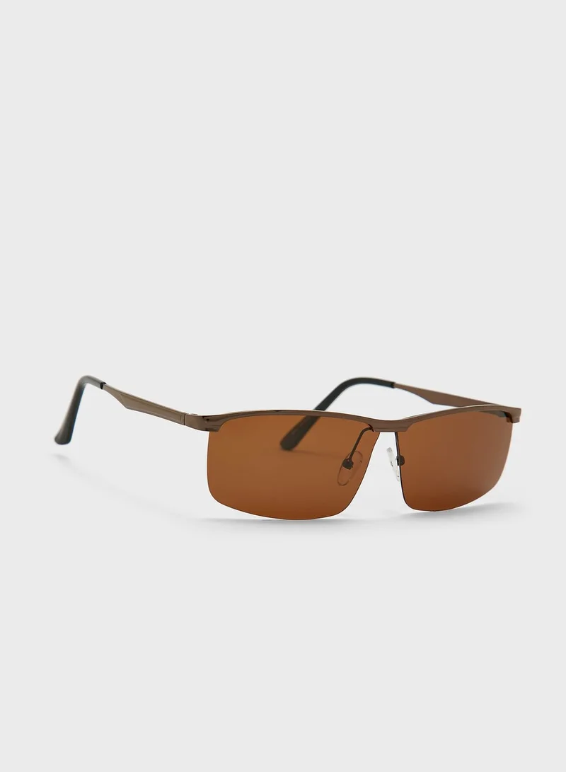 Robert Wood Polarized  Rectangular Lens Sunglasses