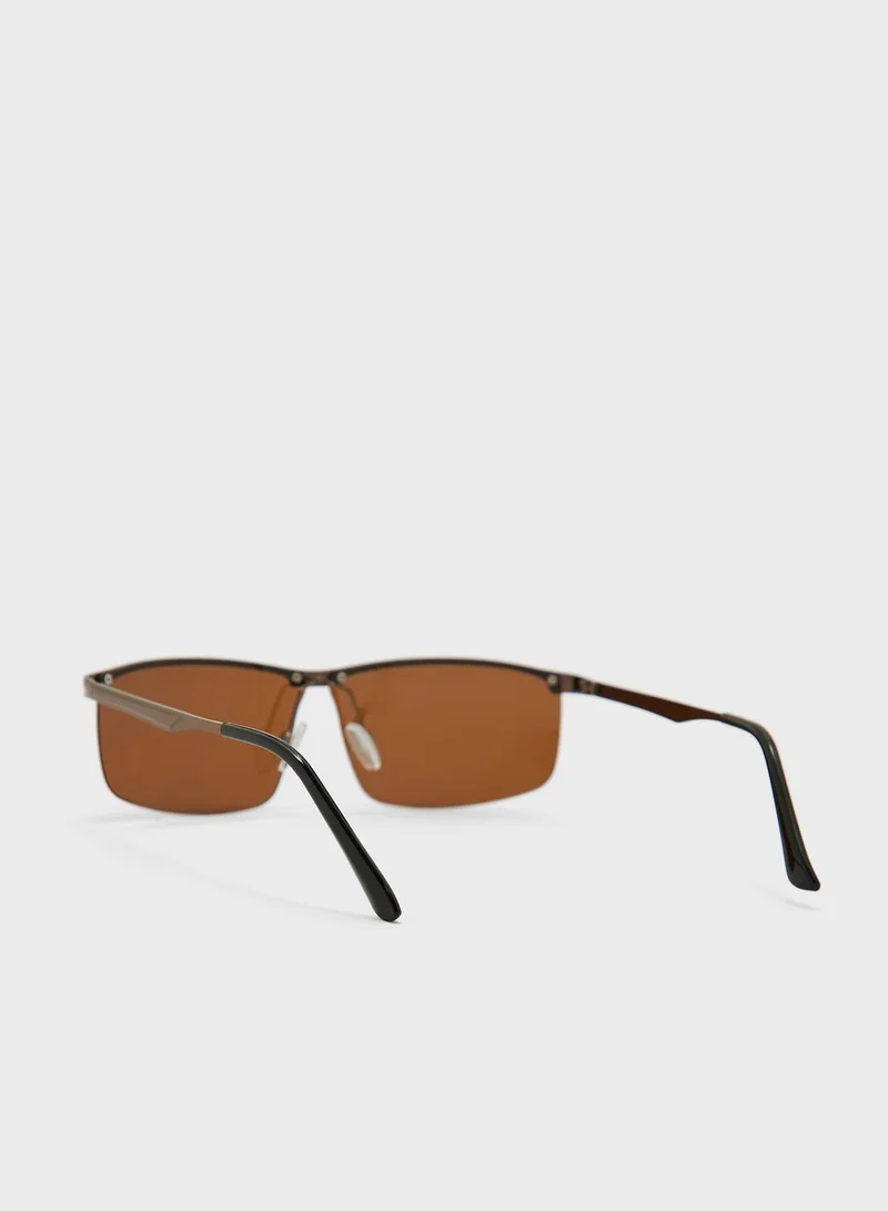 Robert Wood Polarized  Rectangular Lens Sunglasses