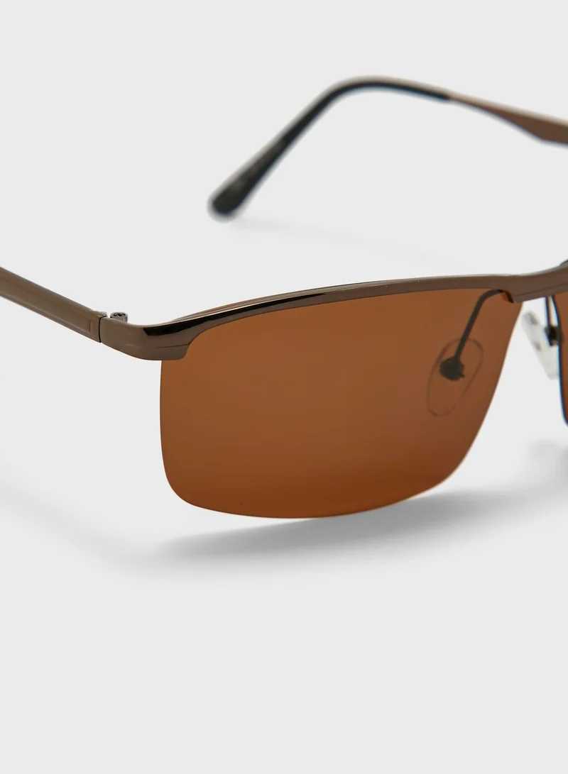 Robert Wood Polarized  Rectangular Lens Sunglasses