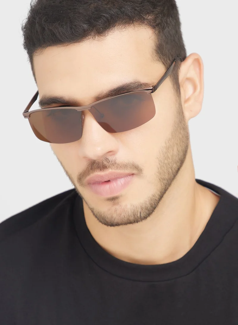 Robert Wood Polarized  Rectangular Lens Sunglasses