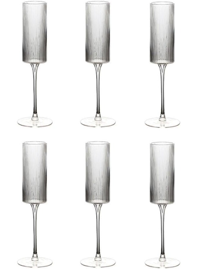 كوب عمودي مضلع - كوب شفاف عصري للاحتفالا وحفلات الزفاف والمناسبات الخاصة - 6 قطع - Image 3