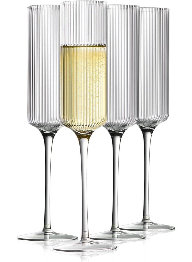 كوب عمودي مضلع - كوب شفاف عصري للاحتفالا وحفلات الزفاف والمناسبات الخاصة - 6 قطع - Image 4