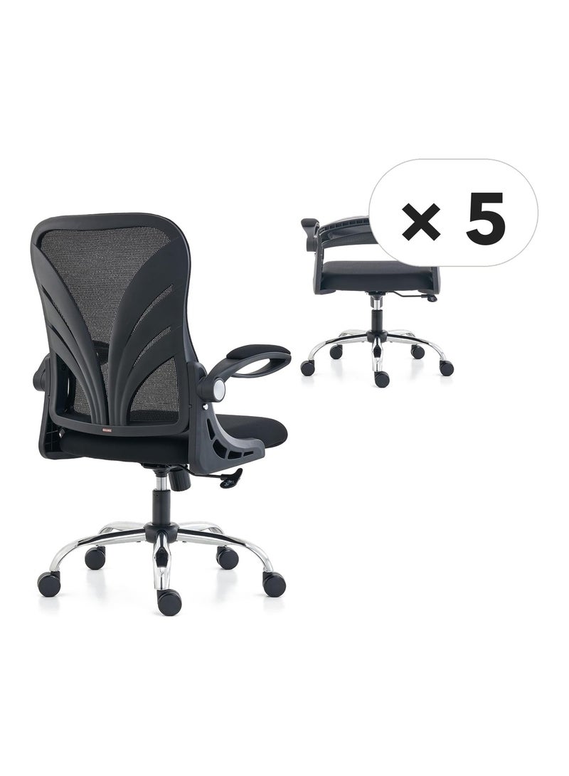 HOLLUDLE 4+ Pcs Holludle Office Chair Pack - 5 x Ergonomic Office Chair with Foldable Backrest - Image 1