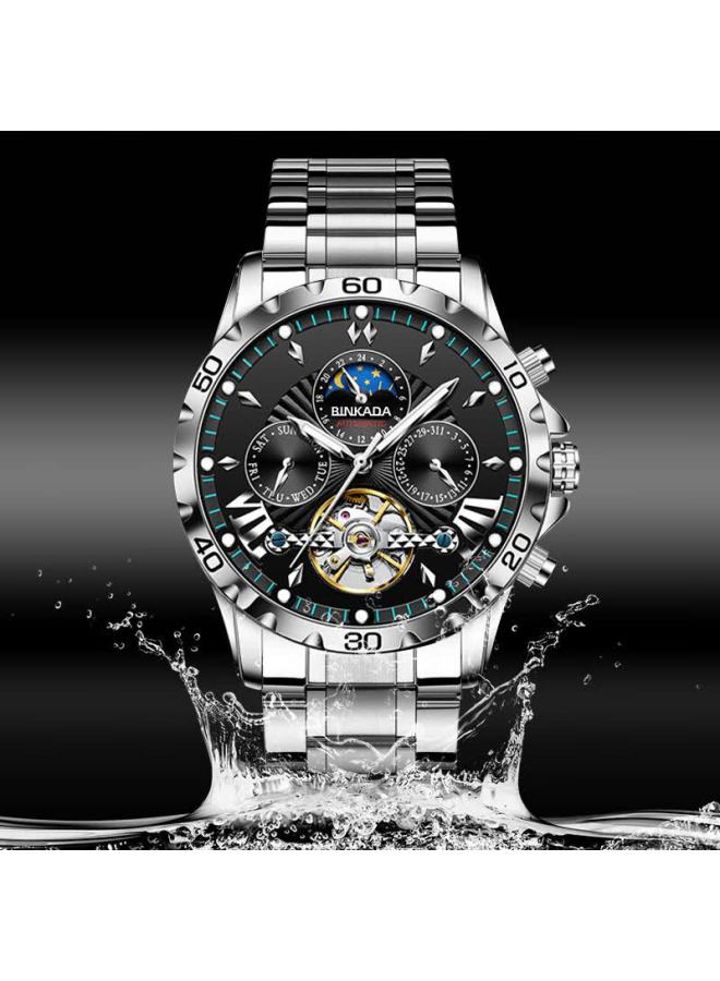 Binkada Official Mechanical Watch For Men, Fully Automatic Skeleton Tourbillon Luminous Waterproof Men's Watch, New Year Gift - Image 4