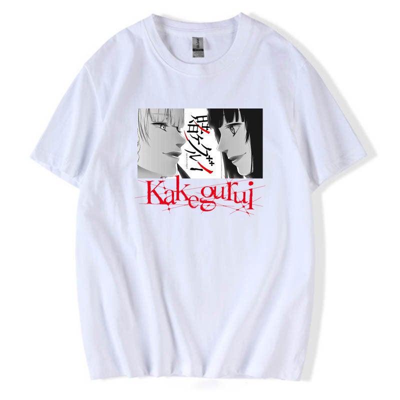 gambling abyss Kakegurui printed loose casual men's and women's short sleeve t-shirt a generation of hair - Image 3