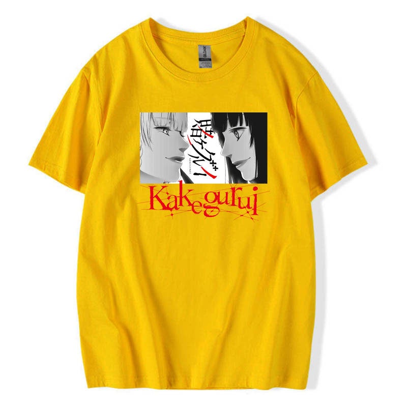 gambling abyss Kakegurui printed loose casual men's and women's short sleeve t-shirt a generation of hair - Image 5