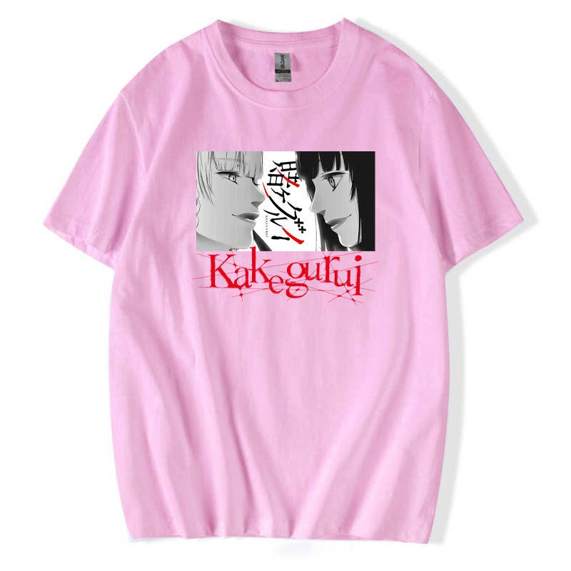 gambling abyss Kakegurui printed loose casual men's and women's short sleeve t-shirt a generation of hair - Image 2