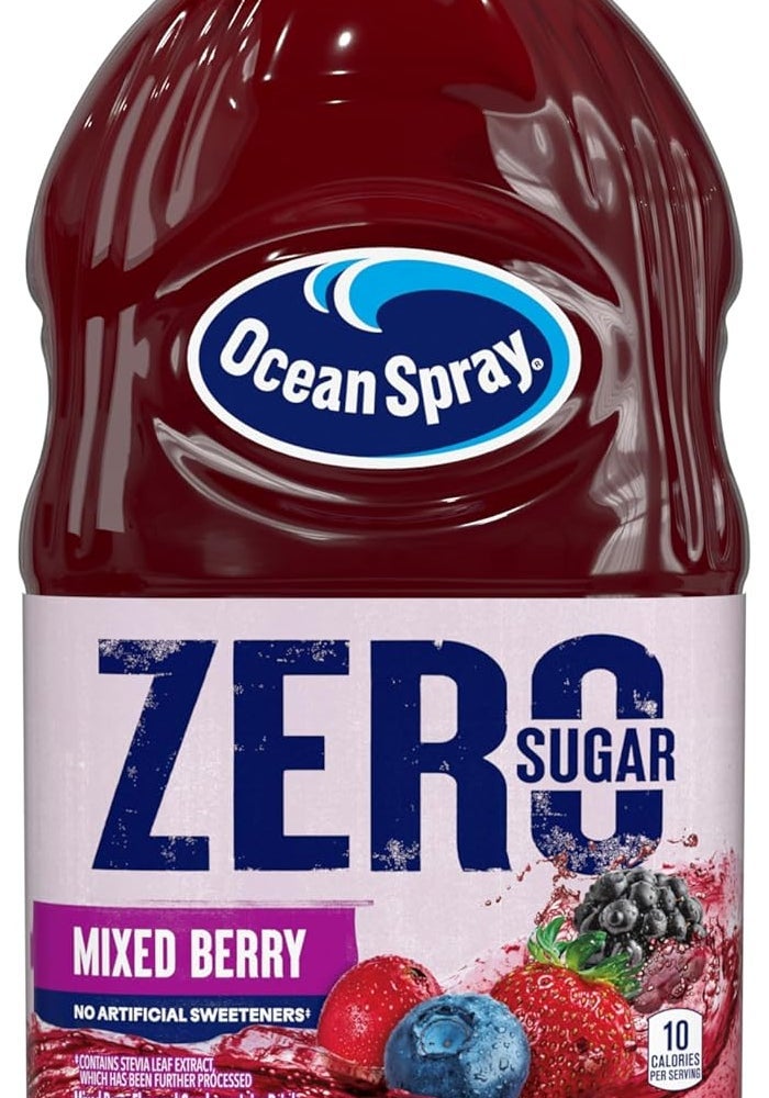 Ocean Spray مشروب عصير التوت المختلط من أوشن سبرay بدون سكر، زجاجة سعة 64 أونصة سائلة - مشروب عصير التوت المحلى بالستيفيا - Image 1