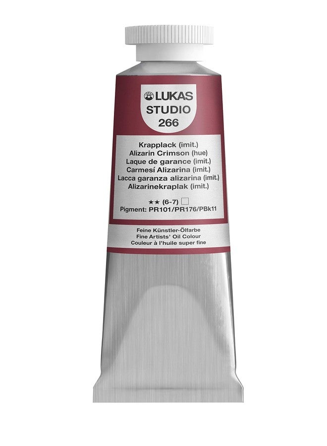 Lukas Studio Artist Oil Color Paints - High-pigment oil paint made with natural binder for artist, painting, & more! - [Alizarin Crimson Hue - 37 mL] - Image 1