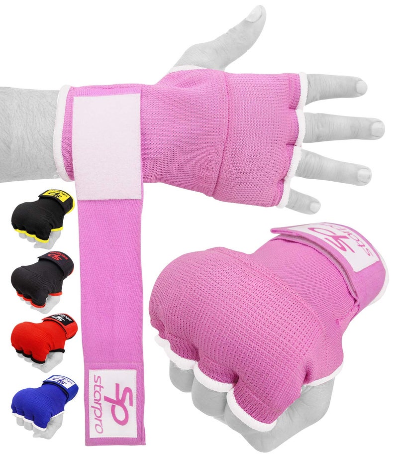 Starpro Padded Boxing Hand Wraps - Secure Velcro Closure & Knuckle Padding for Maximum Safety - Ideal for Boxing, Fitness, Training - Many Colors & Sizes