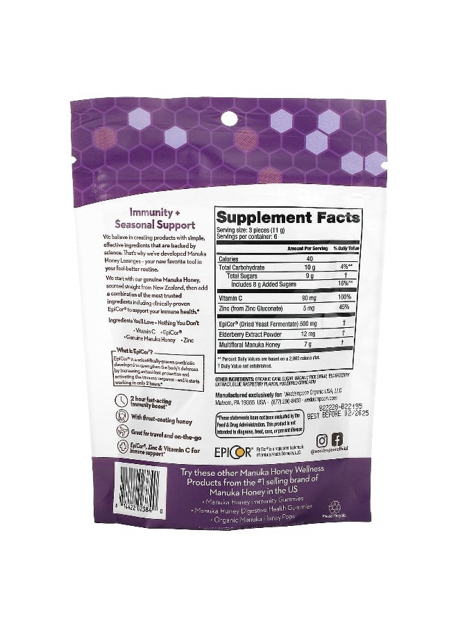 Wedderspoon Wedderspoon, Manuka Honey Lozenges, Elderberry, 2.6 oz (74 g)  - Image 2