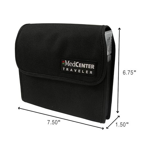 MEDCENTER Traveler 7 Day Pill Organizer, Portable Pill Case, Large Capacity Medication Organizer for Traveling with 4 Daily Compartments, Nylon Pill Container for Travel, Large Size - Image 2