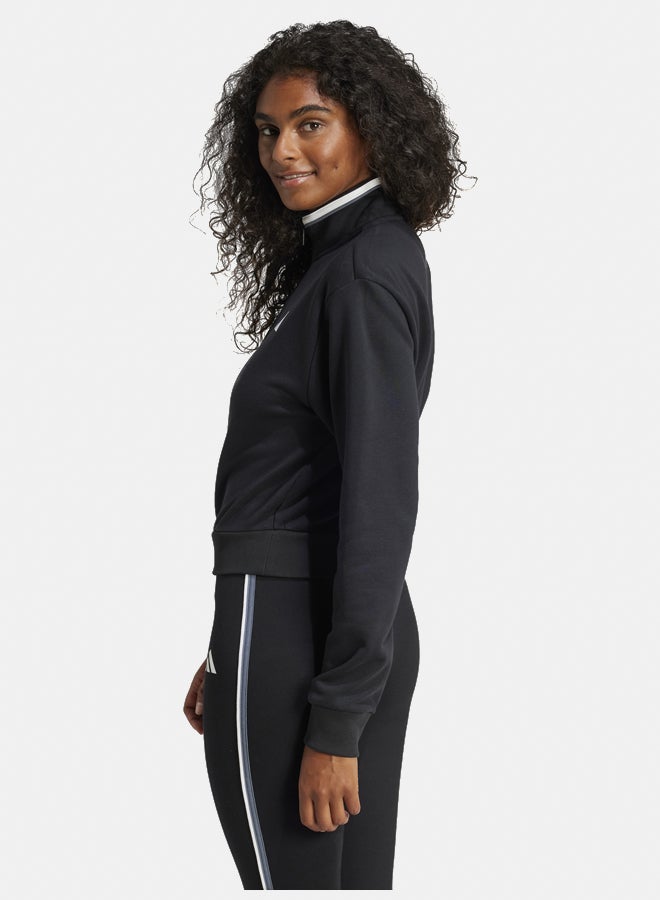 Adidas Essentials Color Pop French Terry Crop Quarter-Zip Track Jacket  - Image 4