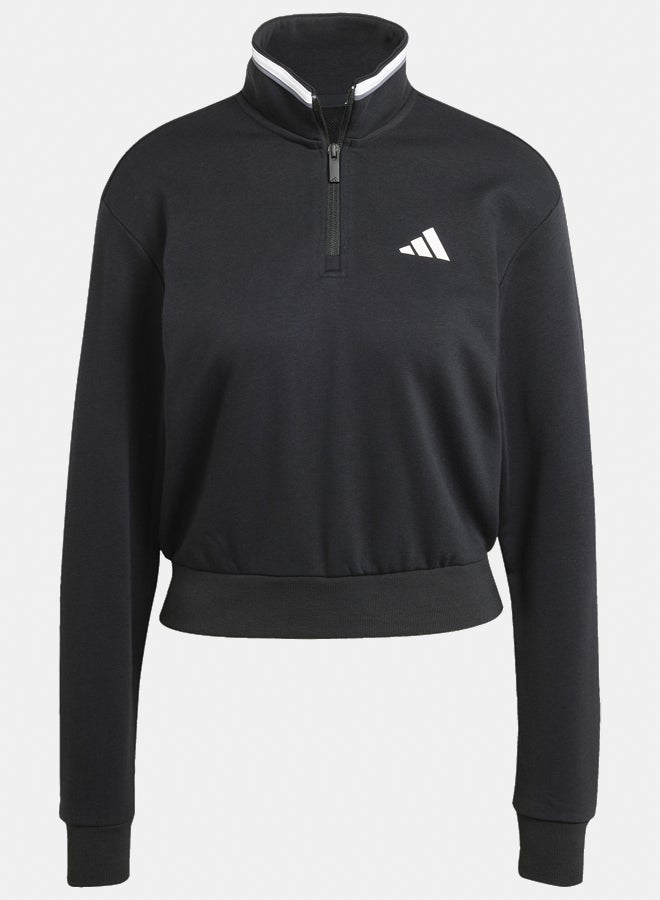 Adidas Essentials Color Pop French Terry Crop Quarter-Zip Track Jacket  - Image 2