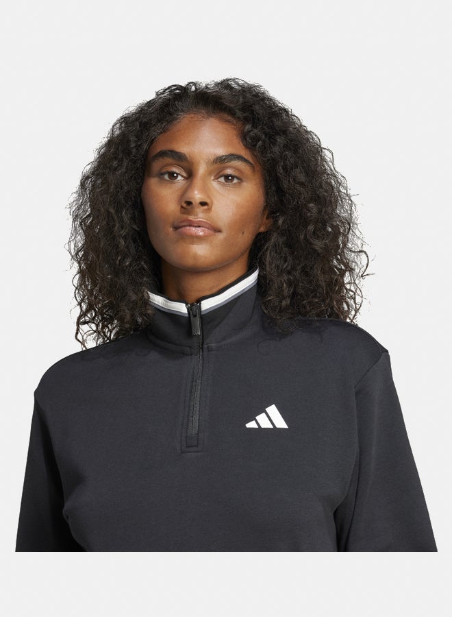 Adidas Essentials Color Pop French Terry Crop Quarter-Zip Track Jacket  - Image 3