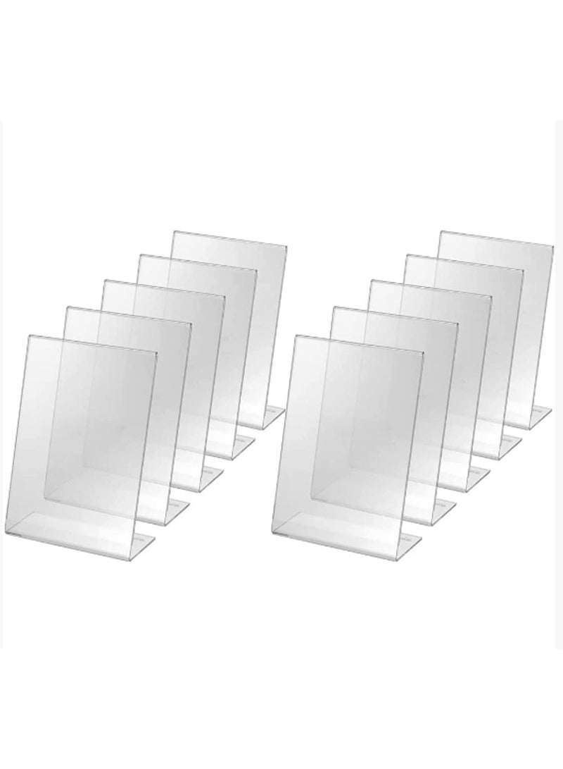 Sign Holder, slanted, for A6, single-sided presentation, acrylic, transparent, 10 pcs. - Image 1