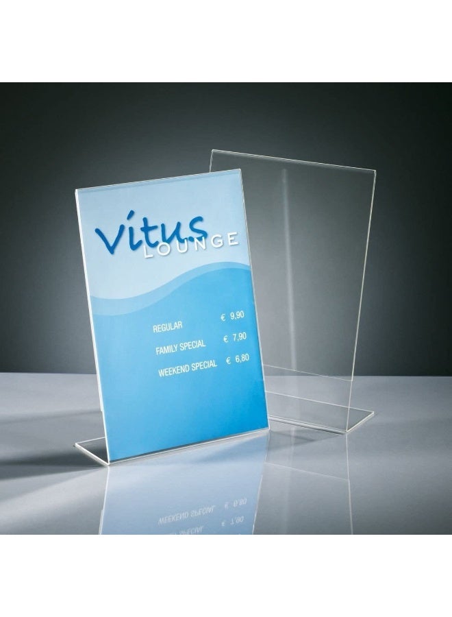 Sign Holder, slanted, for A6, single-sided presentation, acrylic, transparent, 10 pcs. - Image 3