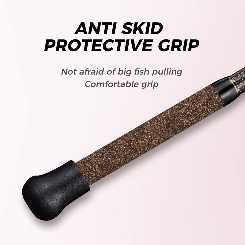 BERRYPRO عصا الصيد BERRYPRO من الكربون النقي لعشاق ركوب الأمواج (9'/10'/11'/12') (12'-دوارة-قطعتين) - Image 5