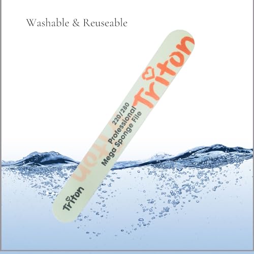 TRITON Professional 220/280 Double Sided Nail Filer/Emery Board/Buffer/Polisher, Reusable Sponge File Manicure Pedicure Tool for Home and Salon Use - Image 4