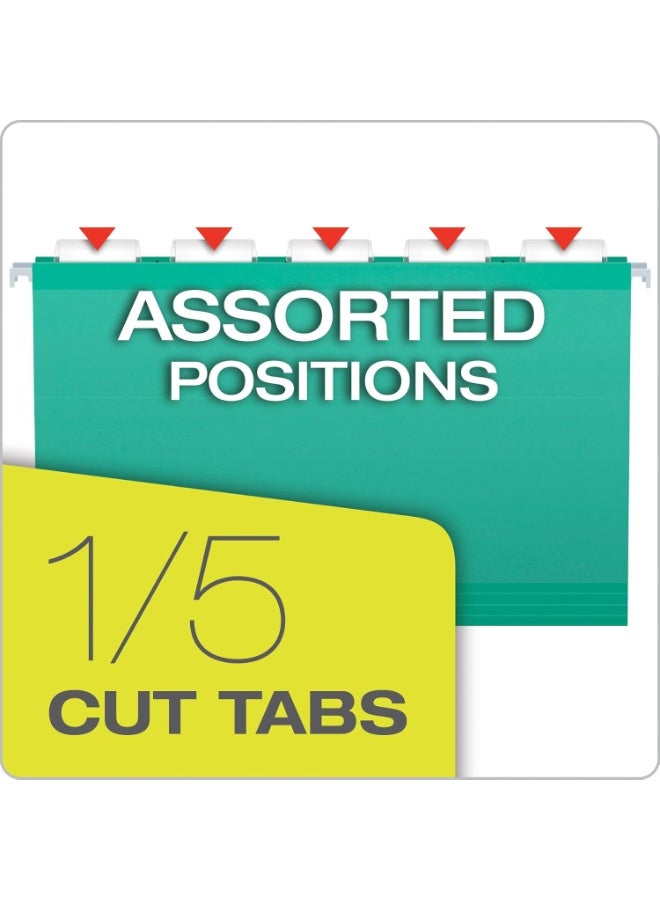 Pendaflex Hanging File Folders, Legal Size, Aqua (PFX415315AQU) - Image 2