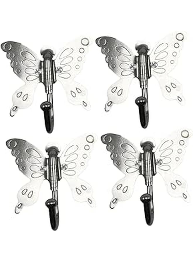 4Pcs Stainless Steel Wall Hooks Modern Coat Towel Hook For Bathroom Kitchen Bedroom - Image 1