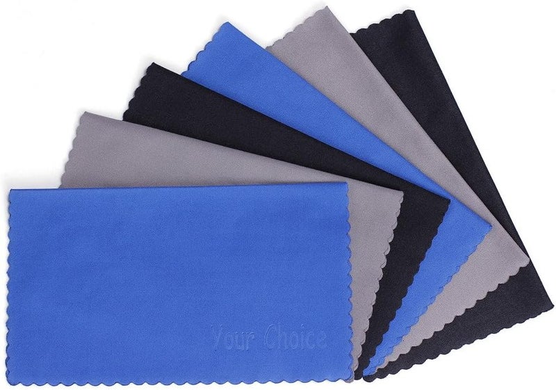 Your Choice Microfiber Cleaning Cloths 6 Pack for Eyeglasses, Camera Lens, Cell Phones, CD, DVD, Computers, Tablets, Laptops, Telescope, LCD Screens and Other Delicate Surfaces Cleaner - Image 1