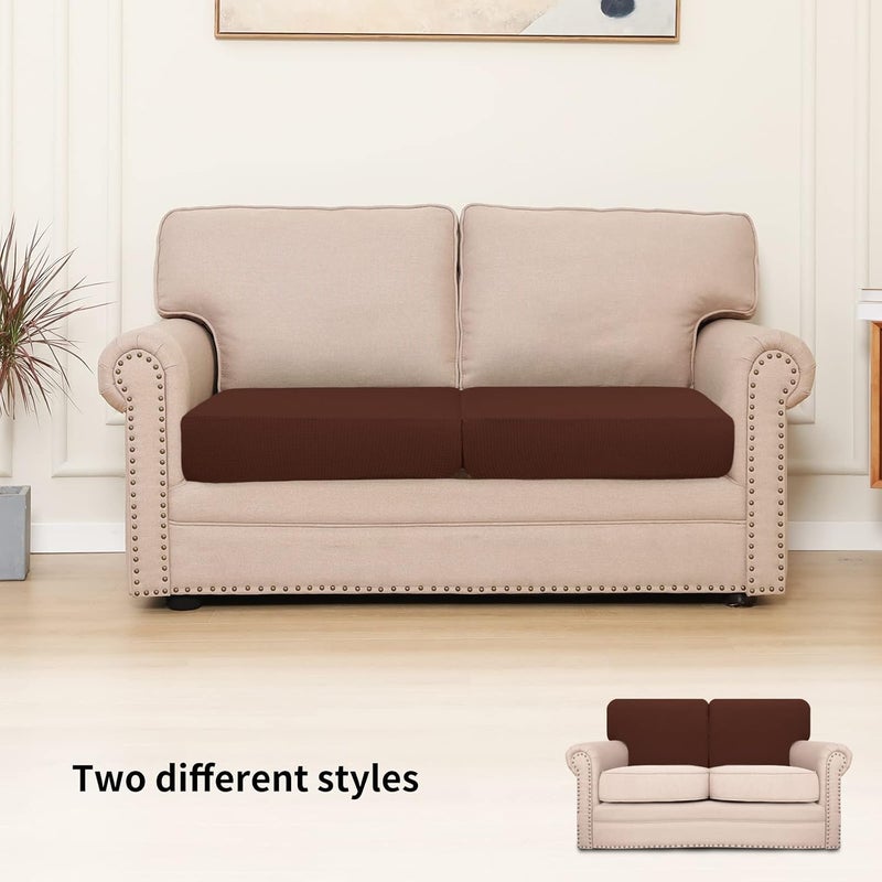 إيزي-جوينج أغطية وسائد الفناء المقاومة للماء من Easy-Going، غطاء فقط 24x24x4 بوصة، عبوة من قطعتين، بديل غير قابل للانزلاق لوسائد الجلوس الخارجية مع سحاب، أحمر عيد الميلاد. - Image 2