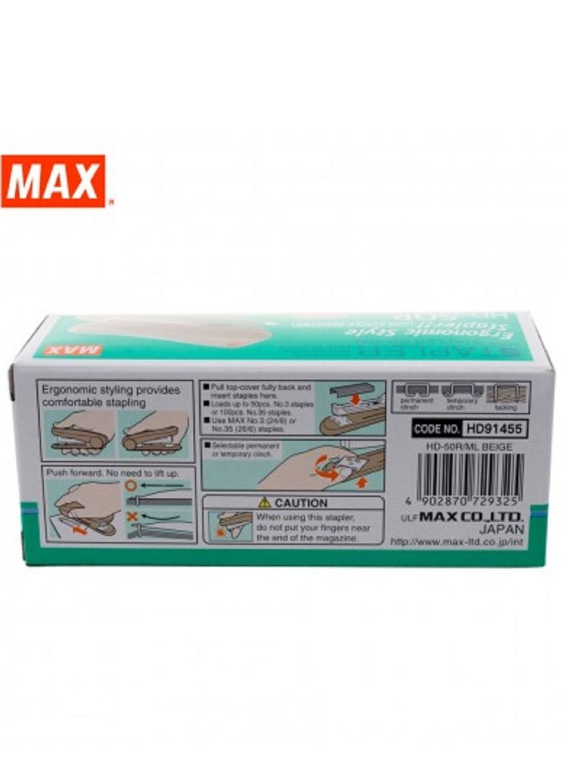 Max Stapler 30 Sheet capacity Max HD-50 26/6 and 24/6 300 Sheet Capacity Beige Color  - Image 4