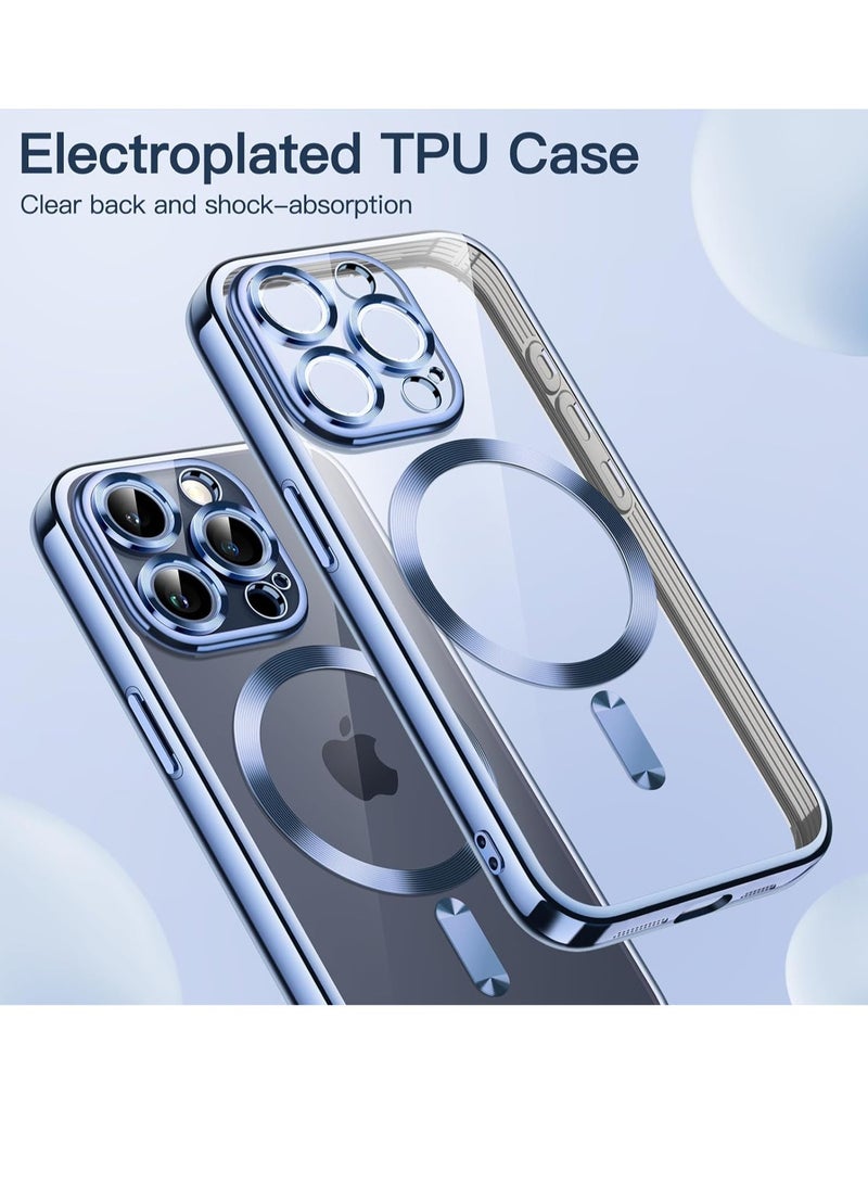 ELTRAZONE Electroplated Case for iPhone 15 Pro Max 6.7-Inch, Camera Lens Full Protection, Compatible with MagSafe Wireless Charging, Shockproof Soft TPU Phone Cover (Sierra Blue) - Image 2
