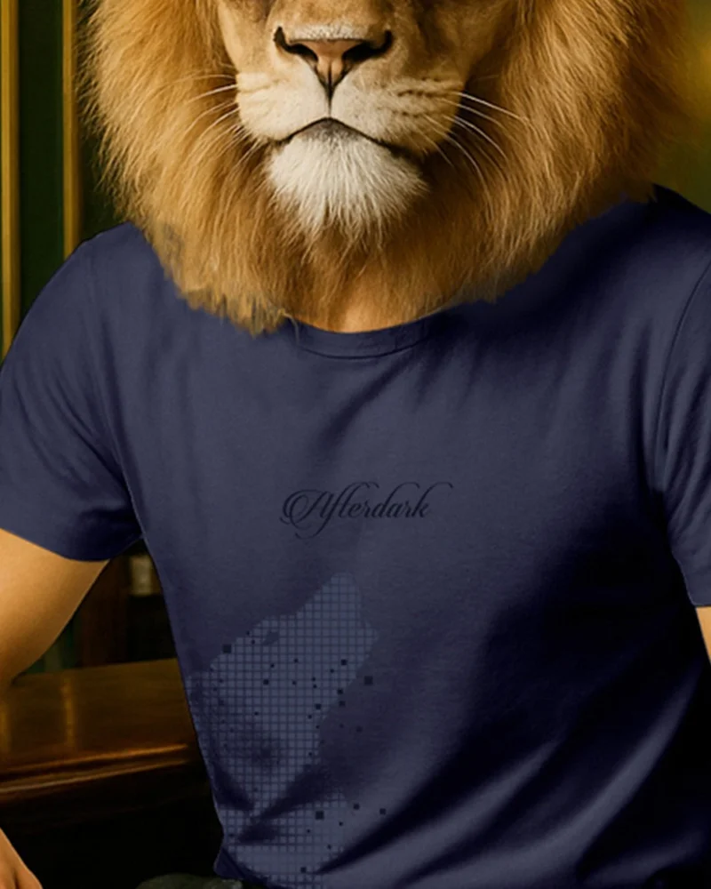 bewakoof Men's Inking Blue After Dark Graphic Printed T-shirt