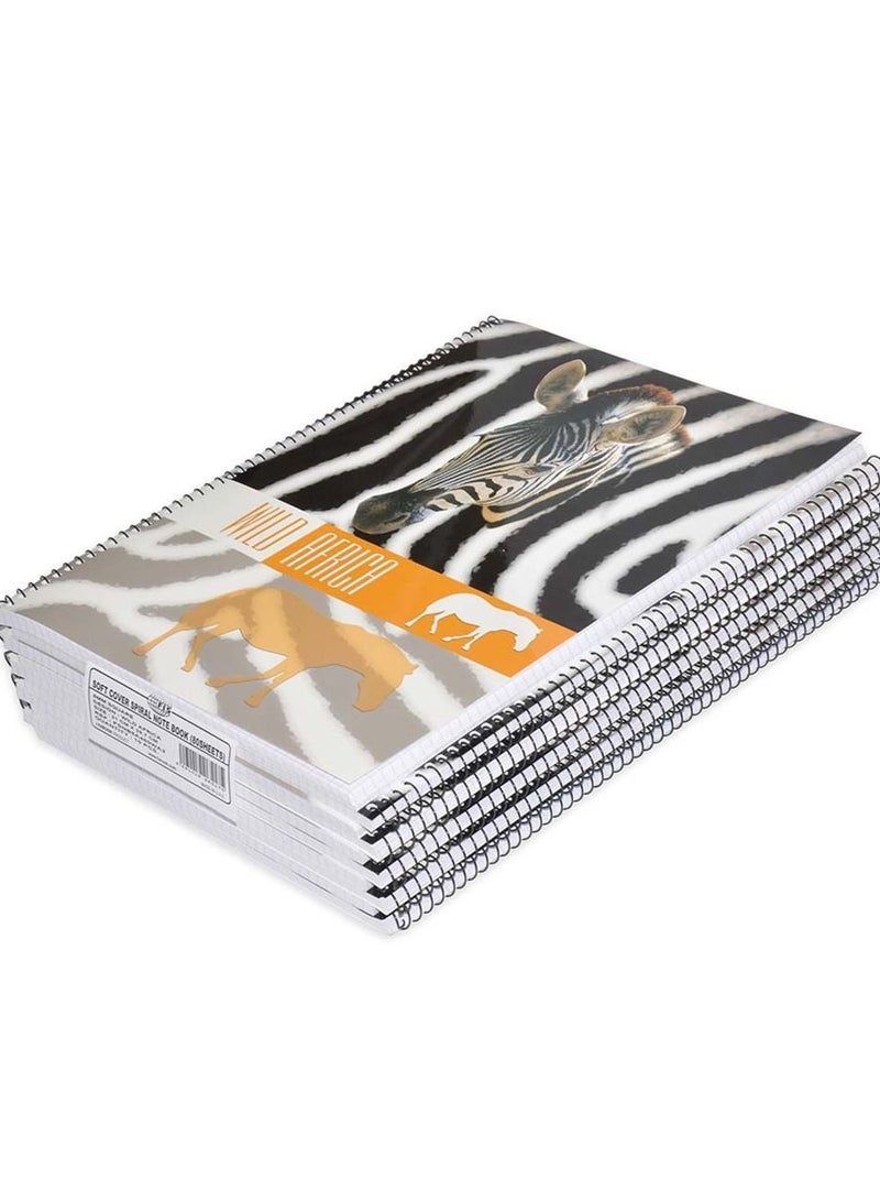 FIS 10-Piece FIS Spiral Notebook Soft Cover A4, 5mm Square, 80-Sheets - FSNB5A480WA2 - Image 1