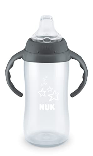 NUK Learner Cup 10 Ounce Tritan Gray Star BPA Free Spill Proof Sippy Cup