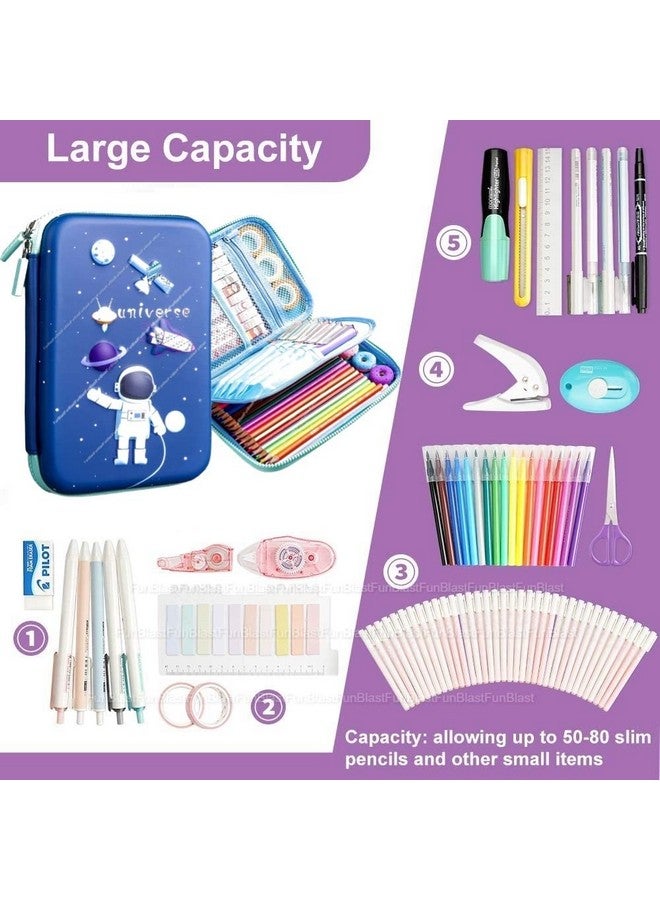 FunBlast Space Pencil Case For Kids, Space Theme Return Gifts, Pencil Pouch, Pencil Box, Pencil Case For Boys, Space & Astronaut Theme, Ethylene Vinyl Acetate (EVA) Multicolor - Image 2