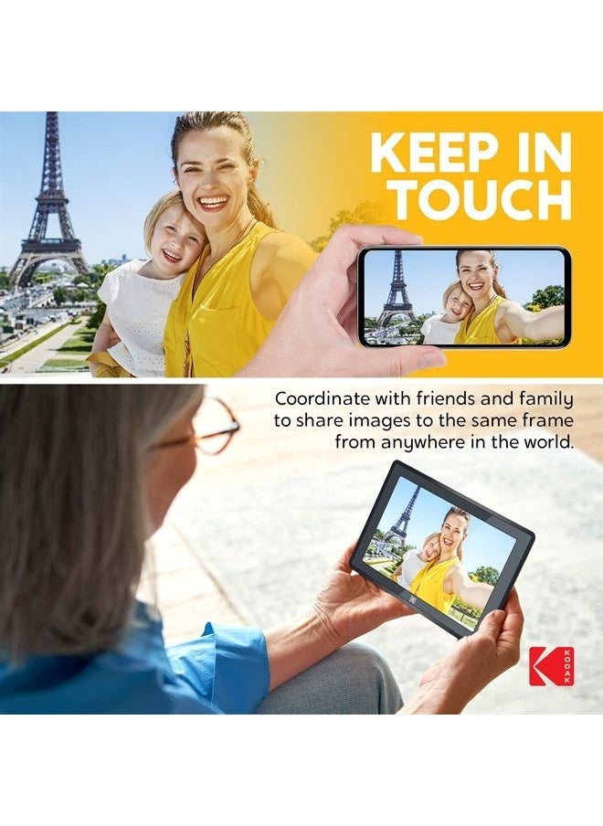 Kodak - Kodak 10-Inch Touch Screen Digital Picture Frame, Wi-Fi Enabled with 16GB of Internal Memory, HD Photo Display and Music/Video Support Plus Clock, Calendar, Weather and Location Updates - Matte Black - Image 1