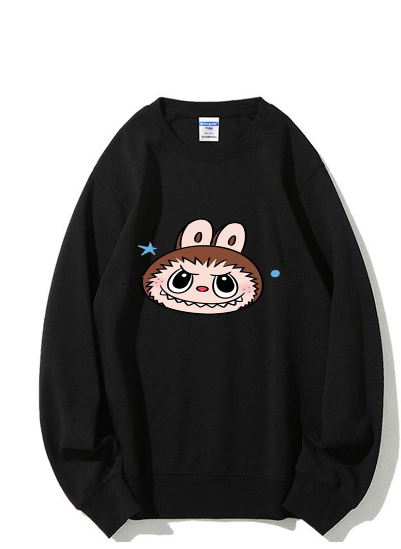 NIBEMINENT Labubu Printed Cotton Long Sleeve Hoodie 