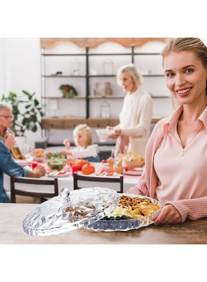 صينية تقديم الوجبات الخفيفة المكونة من 6 أقسام مصنوعة من الأكريليك للحلوى والمكسرات - Image 3